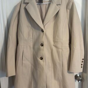 Elegant Cream Women's Coat xxxl